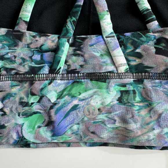 Lululemon Energy Bra High Neck Long Line Medium Support B D Rapid Multi Size 6 - Picture 3 of 5